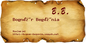 Bognár Begónia névjegykártya