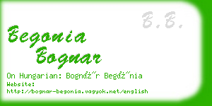 begonia bognar business card